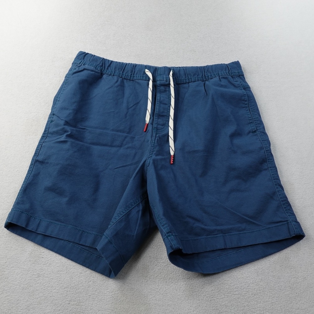 Topo Designs Shorts Mens XL Blue Organic Cotton Canvas Drawstring Hiking Outdoor
